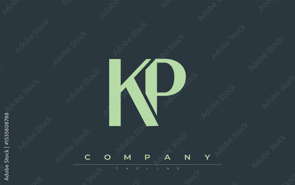 Fototapete kp modern initials logo design. branding logo with stylized initials showcasing bold design and mode