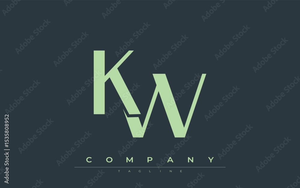 Fototapete kw modern initials logo design. branding logo with stylized initials showcasing bold design and mode