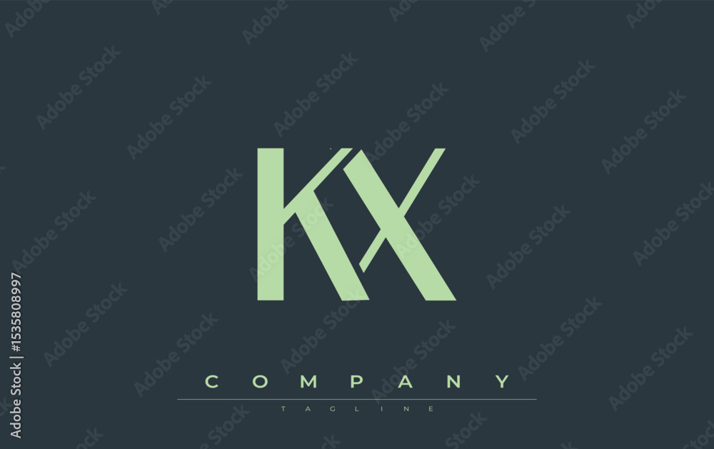 Fototapete kx modern initials logo design. branding logo with stylized initials showcasing bold design and mode