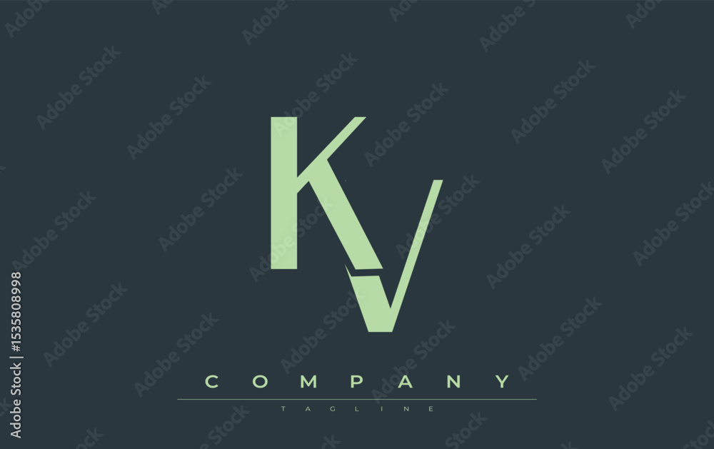 Fototapete kv modern initials logo design. branding logo with stylized initials showcasing bold design and mode
