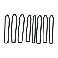 Simple hand-drawn fence illustration with vertical panels &ndash; stock vector icon in line drawing style