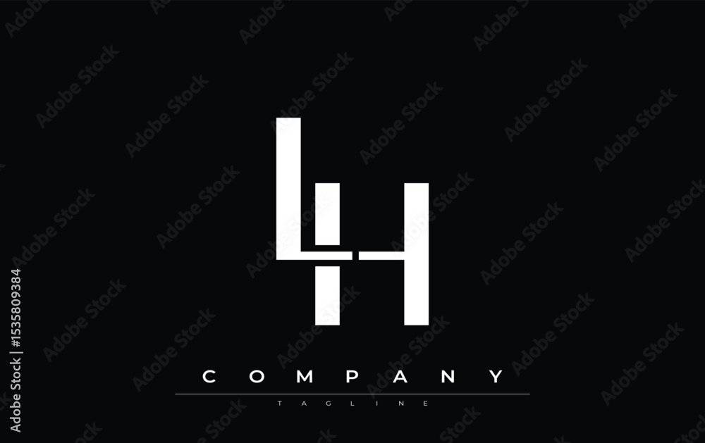 Fototapete lh modern initials logo design. branding logo with stylized initials showcasing bold design and mode