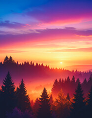 Obraz premium sunset in the mountains
