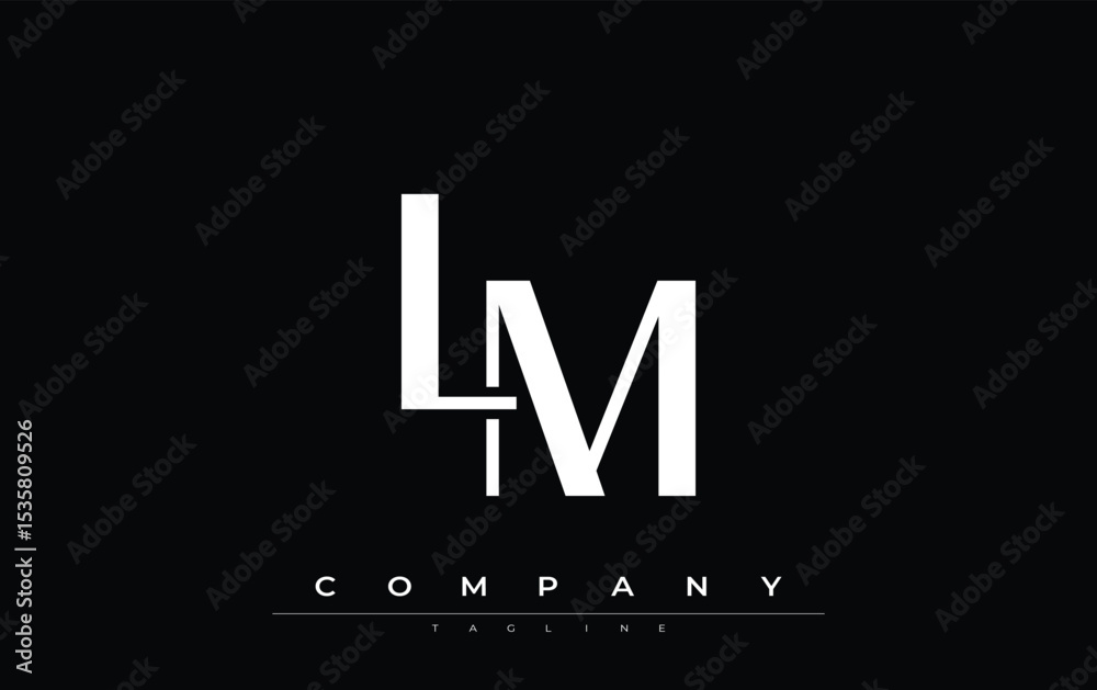 Fototapete lm modern initials logo design. branding logo with stylized initials showcasing bold design and mode