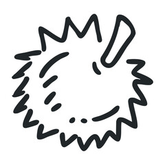 Obraz premium Cute porcupine cartoon drawing with spiky details and simple outline – stock vector icon in line drawing style