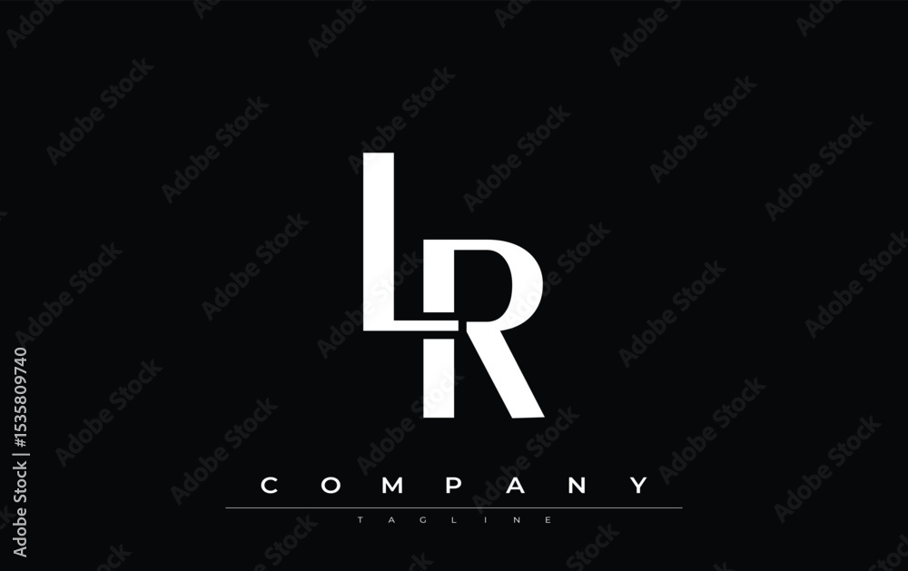 Fototapete lr modern initials logo design. branding logo with stylized initials showcasing bold design and mode