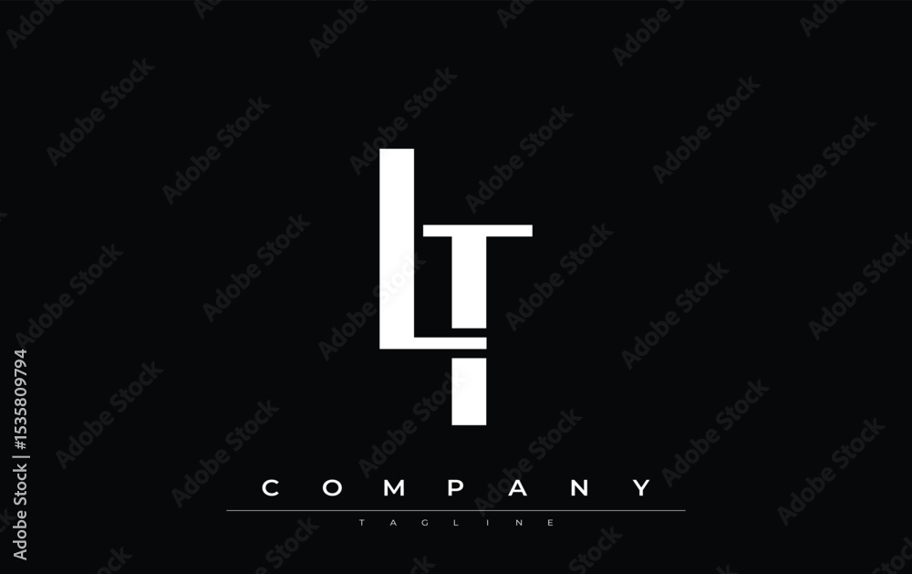 Fototapete lt modern initials logo design. branding logo with stylized initials showcasing bold design and mode