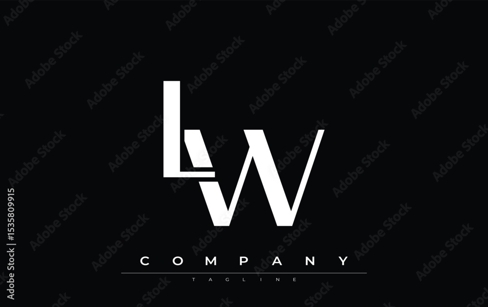 Fototapete lw modern initials logo design. branding logo with stylized initials showcasing bold design and mode