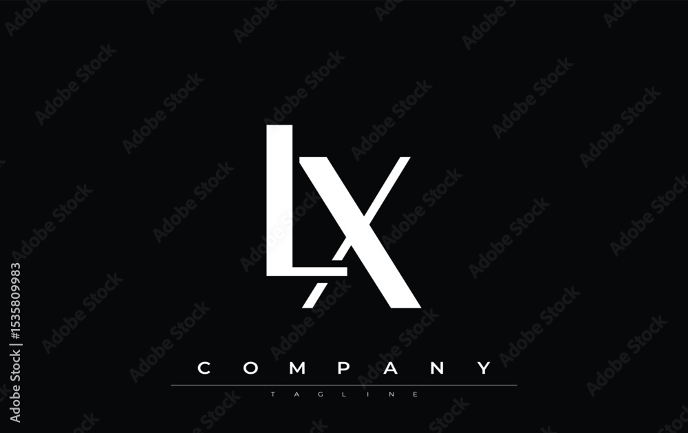 Fototapete lx modern initials logo design. branding logo with stylized initials showcasing bold design and mode