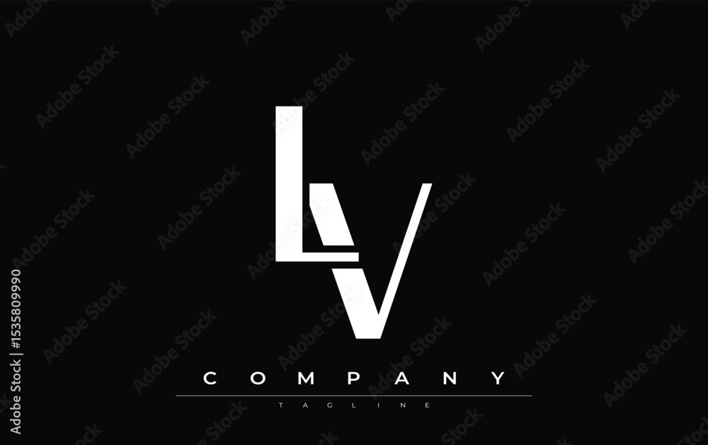 Fototapete lv modern initials logo design. branding logo with stylized initials showcasing bold design and mode