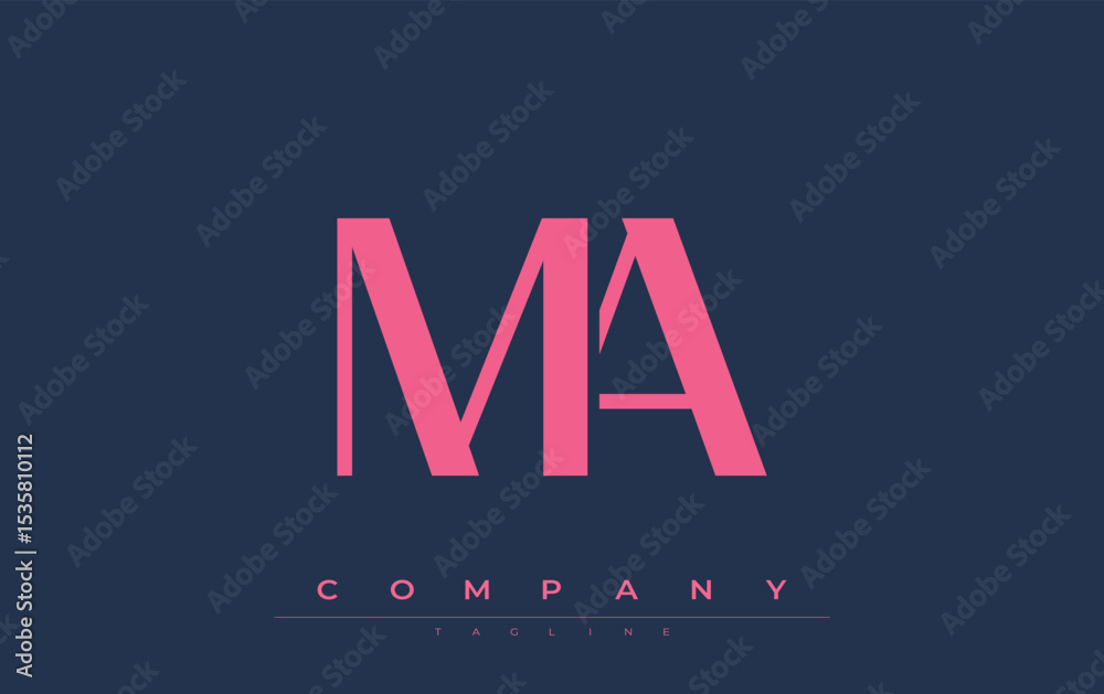 Fototapete ma modern initials logo design. branding logo with stylized initials showcasing bold design and mode