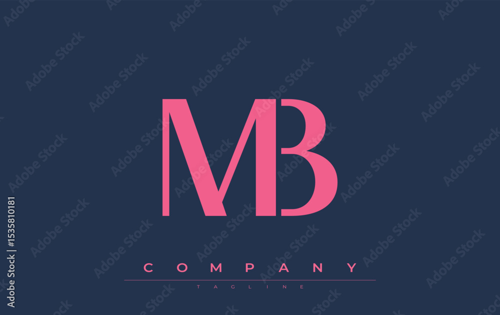 Fototapete mb modern initials logo design. branding logo with stylized initials showcasing bold design and mode
