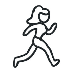 Obraz premium Simple line drawing of a woman running – stock vector icon in line drawing style