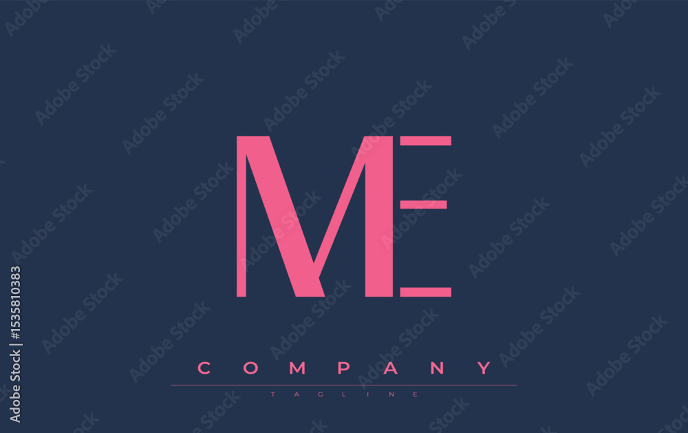 Fototapete me modern initials logo design. branding logo with stylized initials showcasing bold design and mode