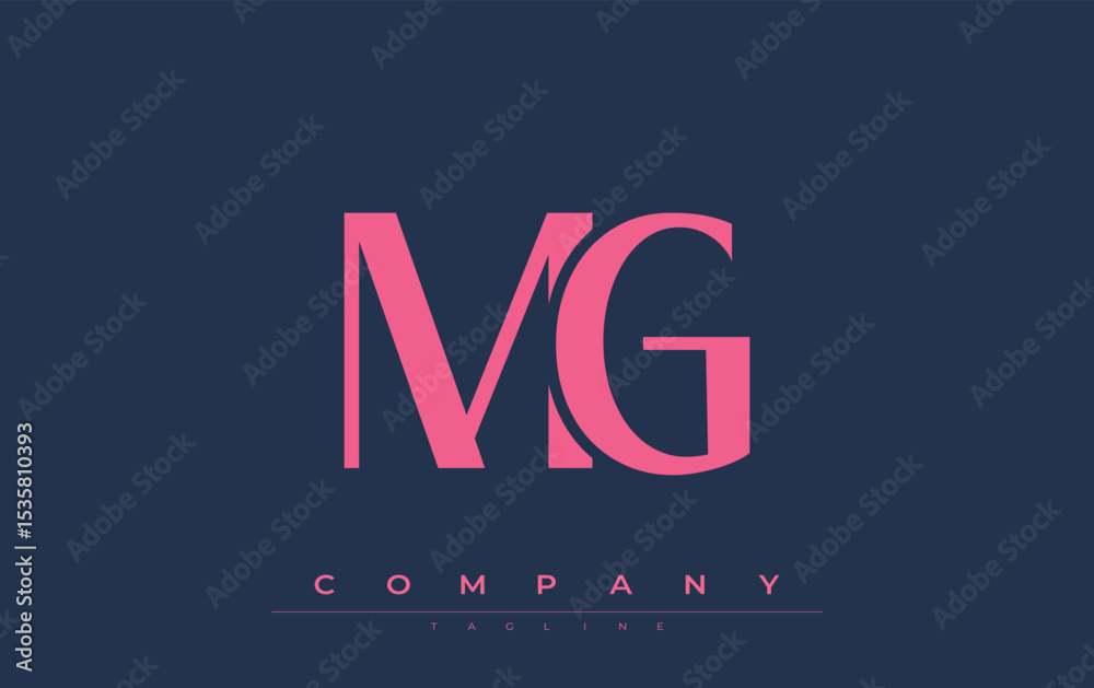 Fototapete mg modern initials logo design. branding logo with stylized initials showcasing bold design and mode