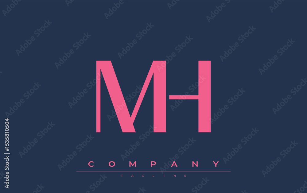 Fototapete mh modern initials logo design. branding logo with stylized initials showcasing bold design and mode