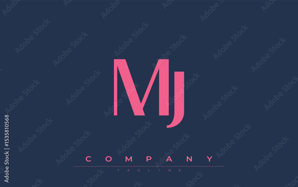 Fototapete mj modern initials logo design. branding logo with stylized initials showcasing bold design and mode