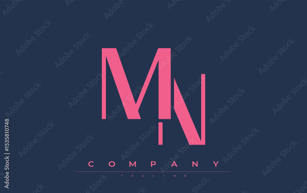 Fototapete mn modern initials logo design. branding logo with stylized initials showcasing bold design and mode
