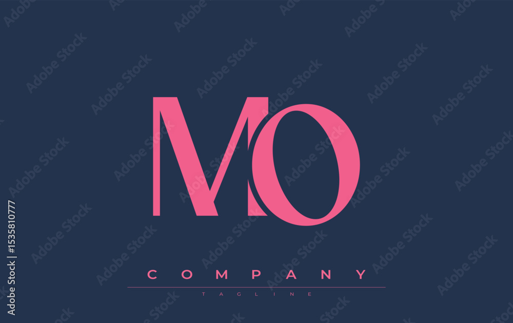 Fototapete mo modern initials logo design. branding logo with stylized initials showcasing bold design and mode