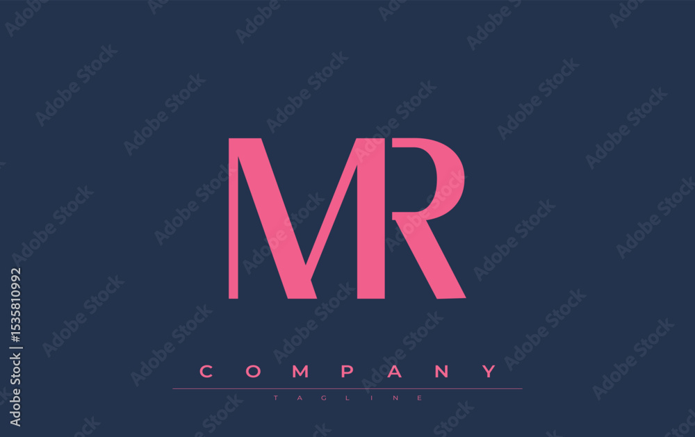 Fototapete mr modern initials logo design. branding logo with stylized initials showcasing bold design and mode