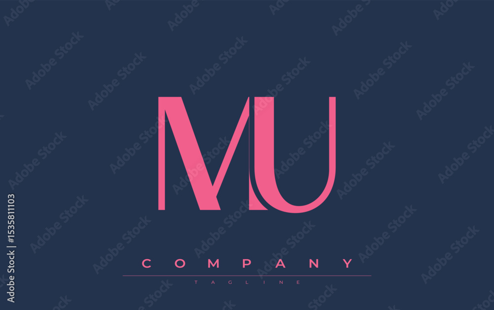 Fototapete mu modern initials logo design. branding logo with stylized initials showcasing bold design and mode
