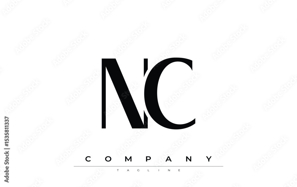 Fototapete nc modern initials logo design. branding logo with stylized initials showcasing bold design and mode