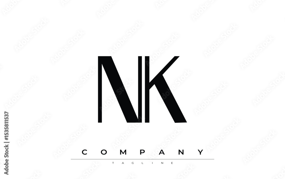 Fototapete nk modern initials logo design. branding logo with stylized initials showcasing bold design and mode