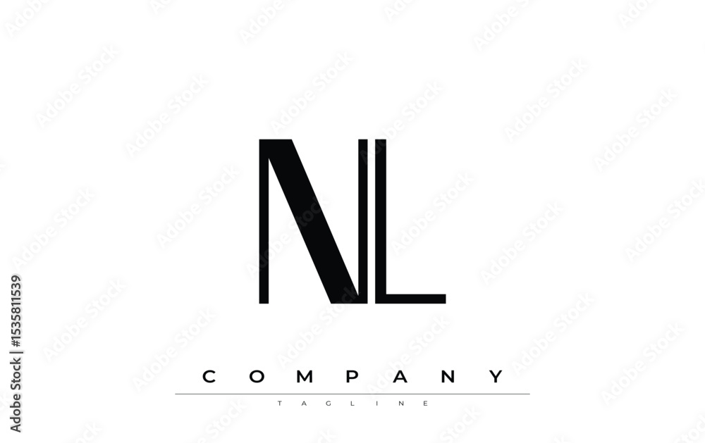 Fototapete nl modern initials logo design. branding logo with stylized initials showcasing bold design and mode