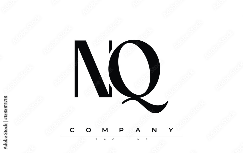 Fototapete nq modern initials logo design. branding logo with stylized initials showcasing bold design and mode