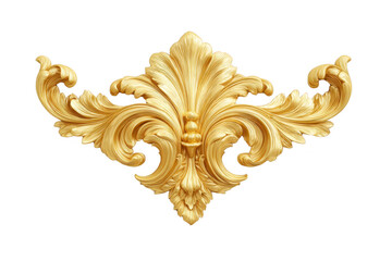 Ornate, golden decorative element with intricate floral patterns and elegant curves, exuding sense of luxury and sophistication