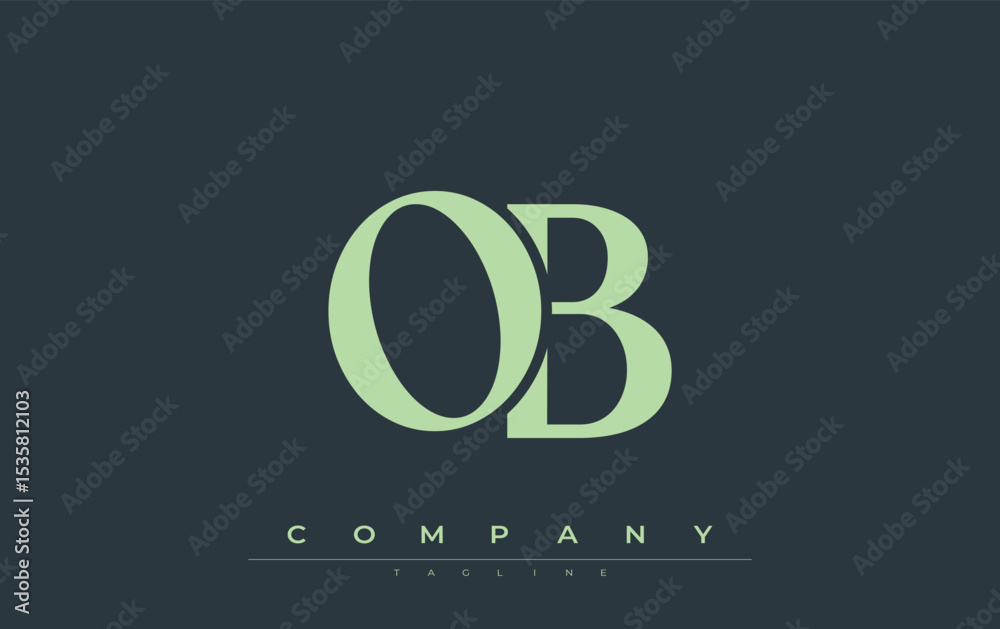 Fototapete ob modern initials logo design. branding logo with stylized initials showcasing bold design and mode