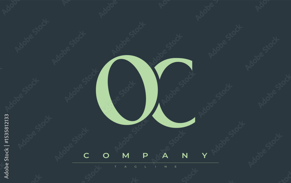 Fototapete oc modern initials logo design. branding logo with stylized initials showcasing bold design and mode