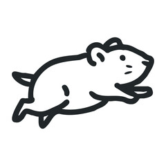 Fototapeta premium Cartoon style running mouse illustration showing motion – stock vector icon in line drawing style