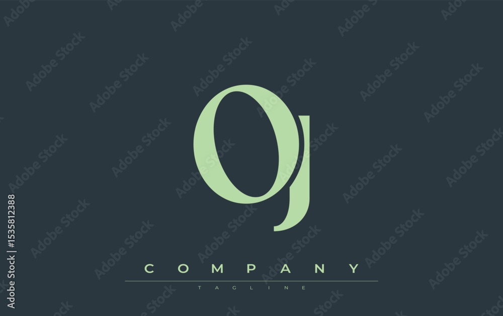 Fototapete oj modern initials logo design. branding logo with stylized initials showcasing bold design and mode