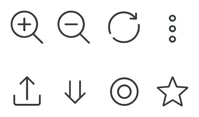 User interface icons set &ndash; simple and sleek, minimal and outline style symbols