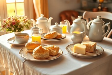 Golden Hour Countryside Tea Table