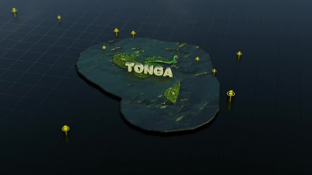 Tonga 3D Map With Animation