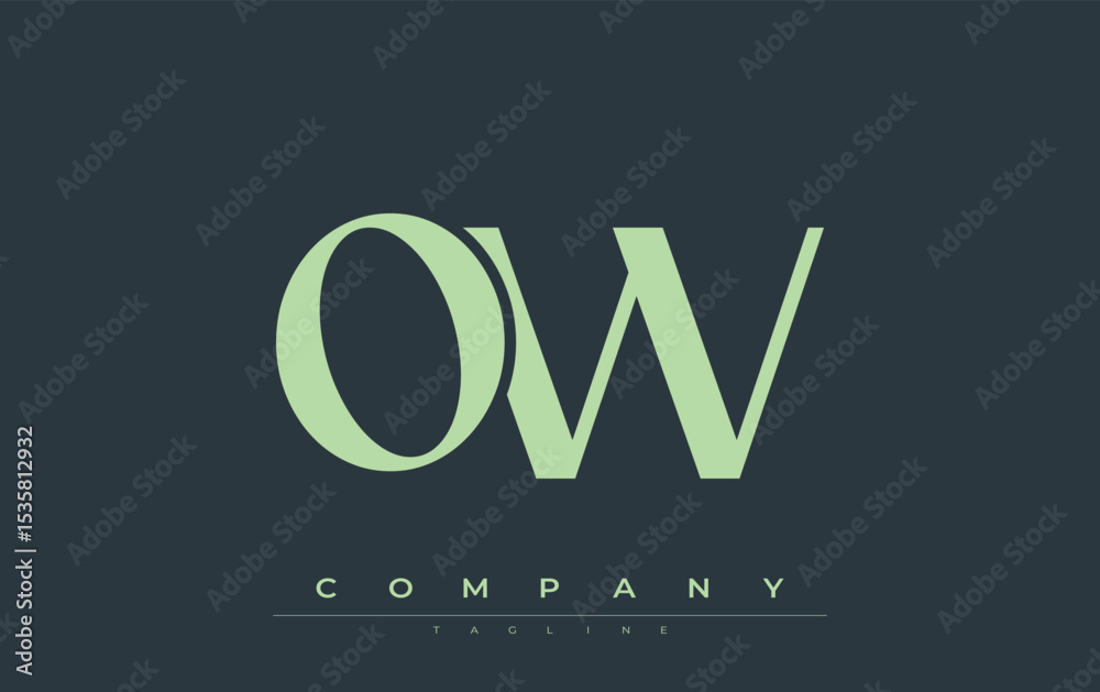 Fototapete ow modern initials logo design. branding logo with stylized initials showcasing bold design and mode
