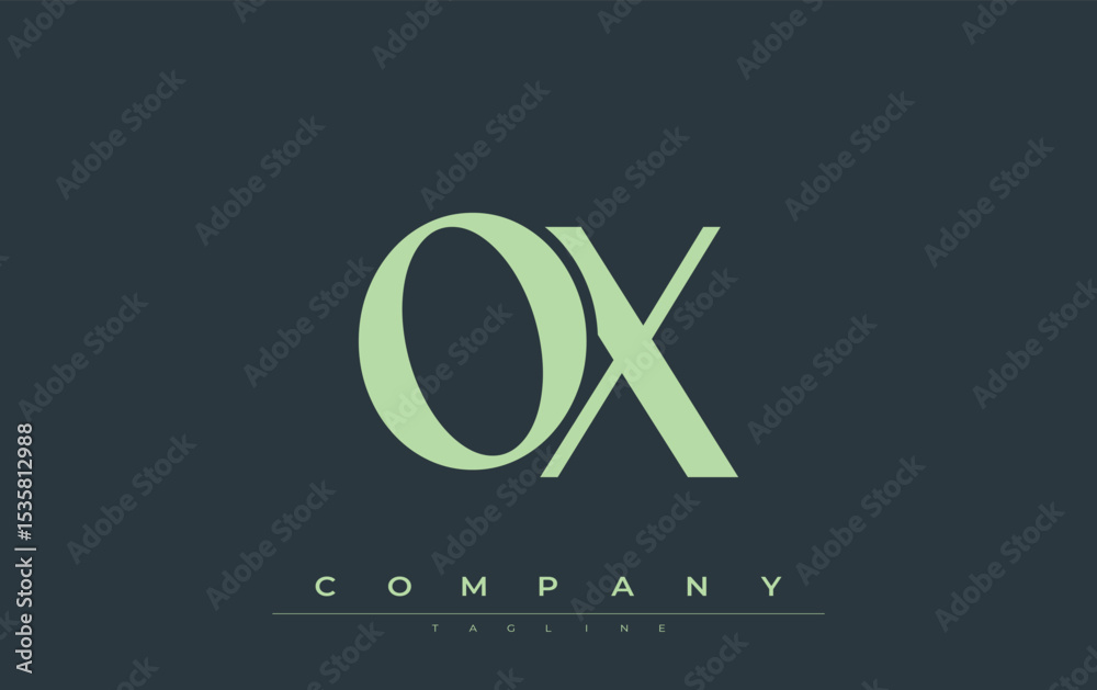 Fototapete ox modern initials logo design. branding logo with stylized initials showcasing bold design and mode