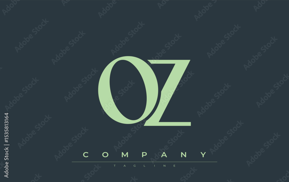 Fototapete oz modern initials logo design. branding logo with stylized initials showcasing bold design and mode