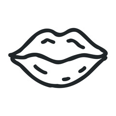 Minimalist line art lips illustration with smooth curves – stock vector icon in line drawing style