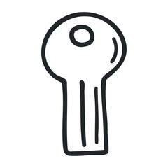 Simple black and white keyhole icon illustration – stock vector icon in line drawing style
