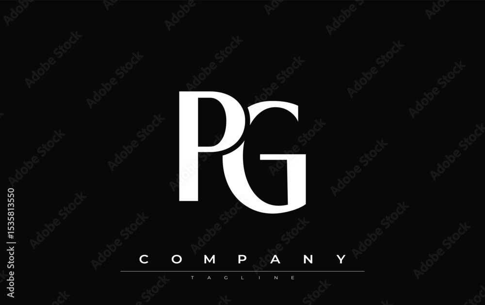 Fototapete pg modern initials logo design. branding logo with stylized initials showcasing bold design and mode
