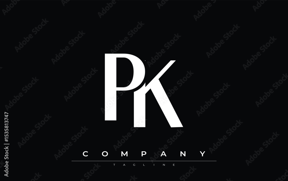 Fototapete pk modern initials logo design. branding logo with stylized initials showcasing bold design and mode
