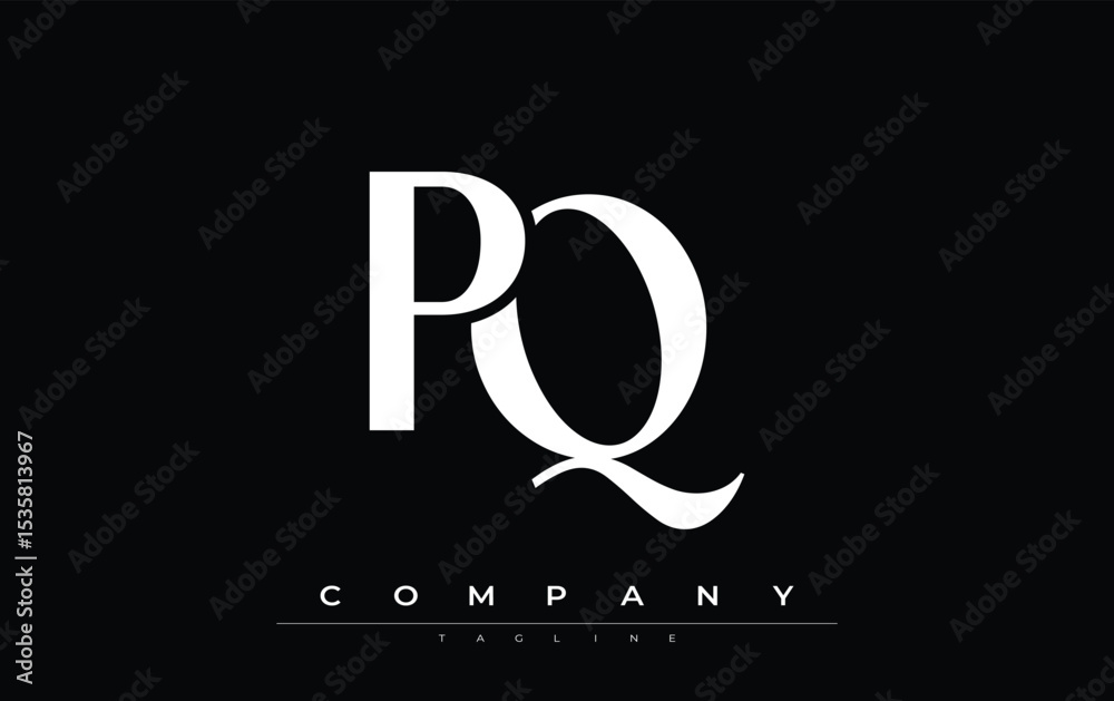 Fototapete pq modern initials logo design. branding logo with stylized initials showcasing bold design and mode