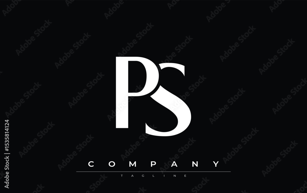 Fototapete ps modern initials logo design. branding logo with stylized initials showcasing bold design and mode