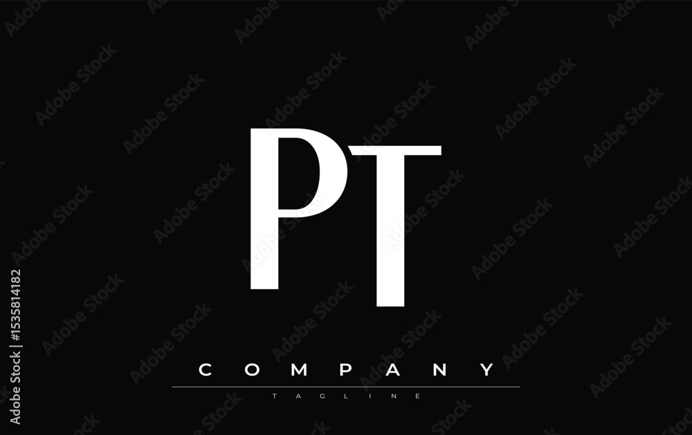 Fototapete pt modern initials logo design. branding logo with stylized initials showcasing bold design and mode