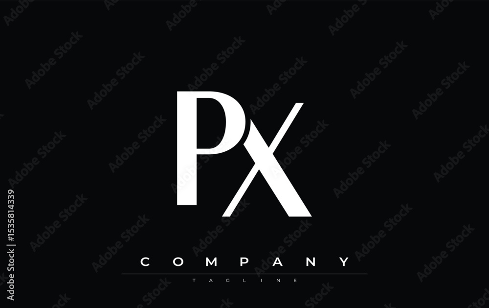 Fototapete px modern initials logo design. branding logo with stylized initials showcasing bold design and mode