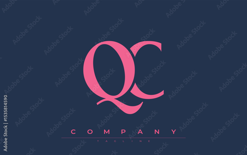Fototapete qc modern initials logo design. branding logo with stylized initials showcasing bold design and mode