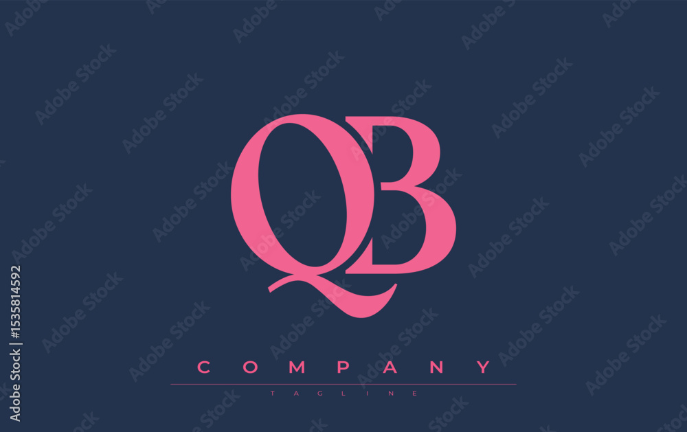 Fototapete qb modern initials logo design. branding logo with stylized initials showcasing bold design and mode